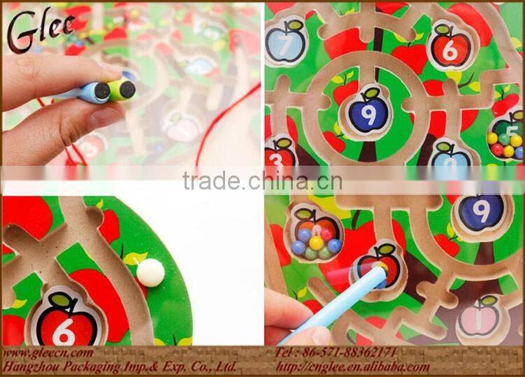 kids education wood magnetic maze