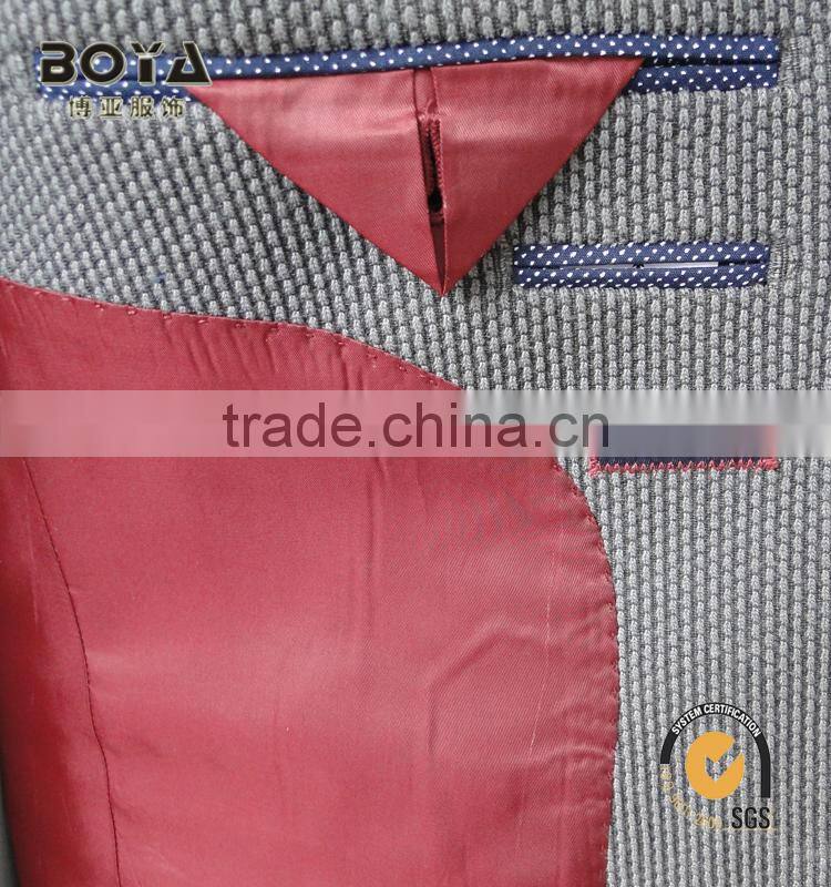 New arrival mens regular fit casual suit cheap blazer with contrast color lining