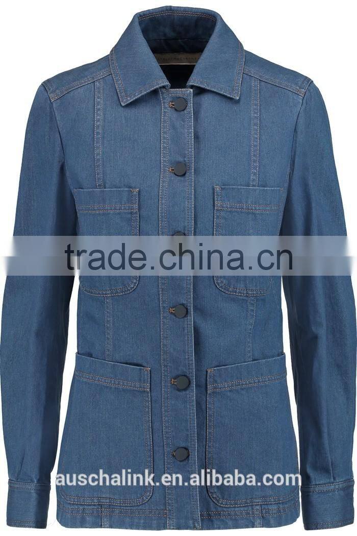 2016 new style high quality denim jacket women cheap made in china