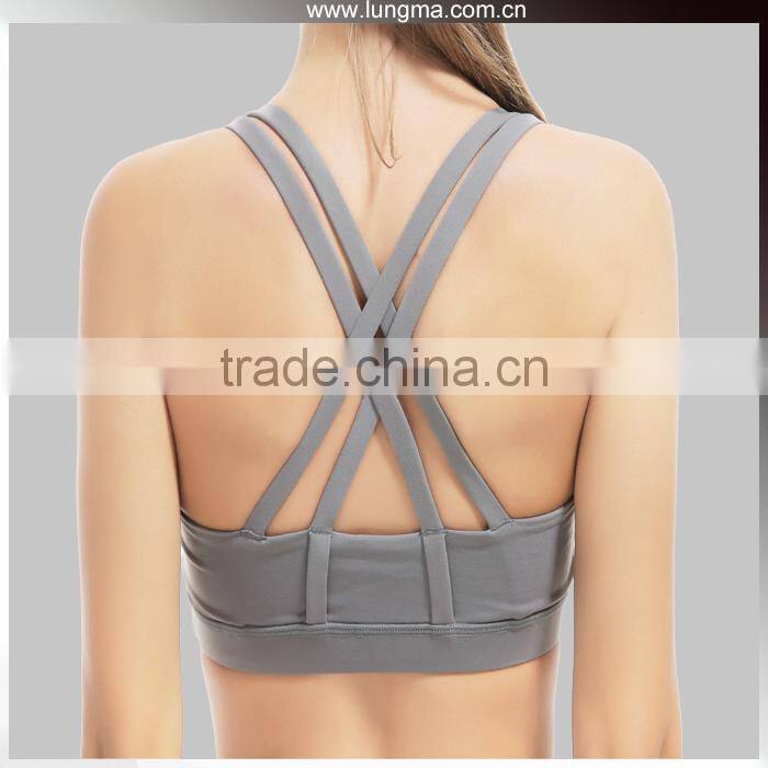 Strap Crossover Dance Top Supergirl High Support Sports Compression Bra