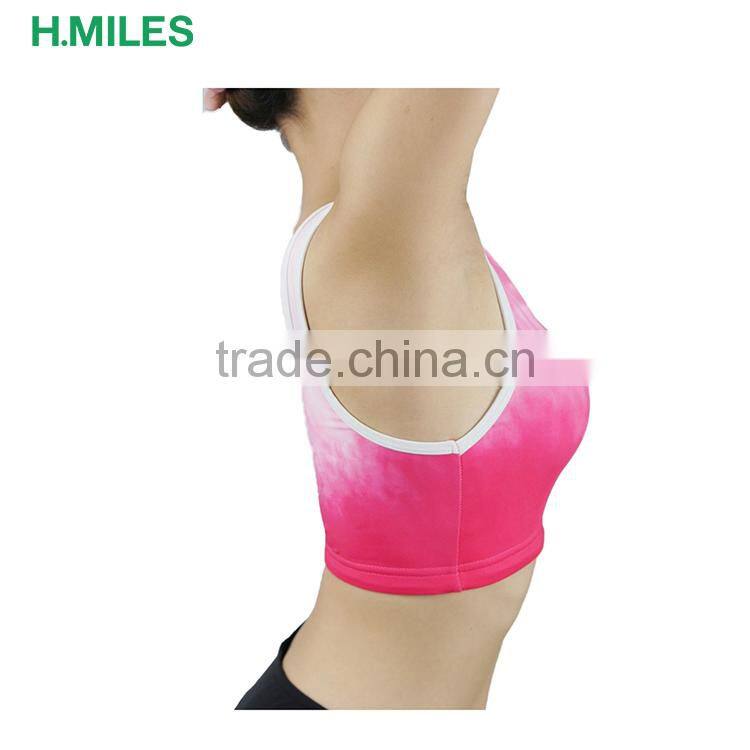 Custom made OEM Women's fitness hot sex plain gym sports bra yoga top