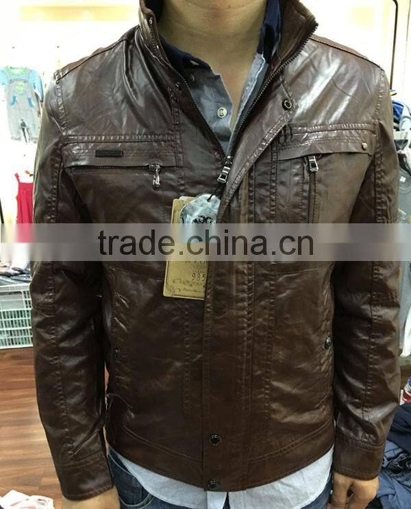 factory supply plus size PU apparel stock jacket
