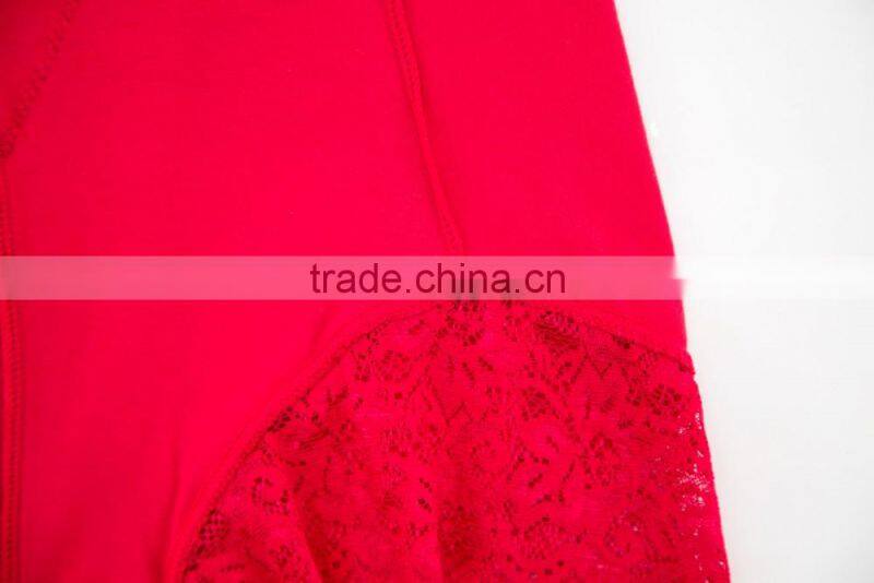 Best Quality Red 95% Cotton 5% Spandex with Lace Custom Sexy Fancy Woman Underwear