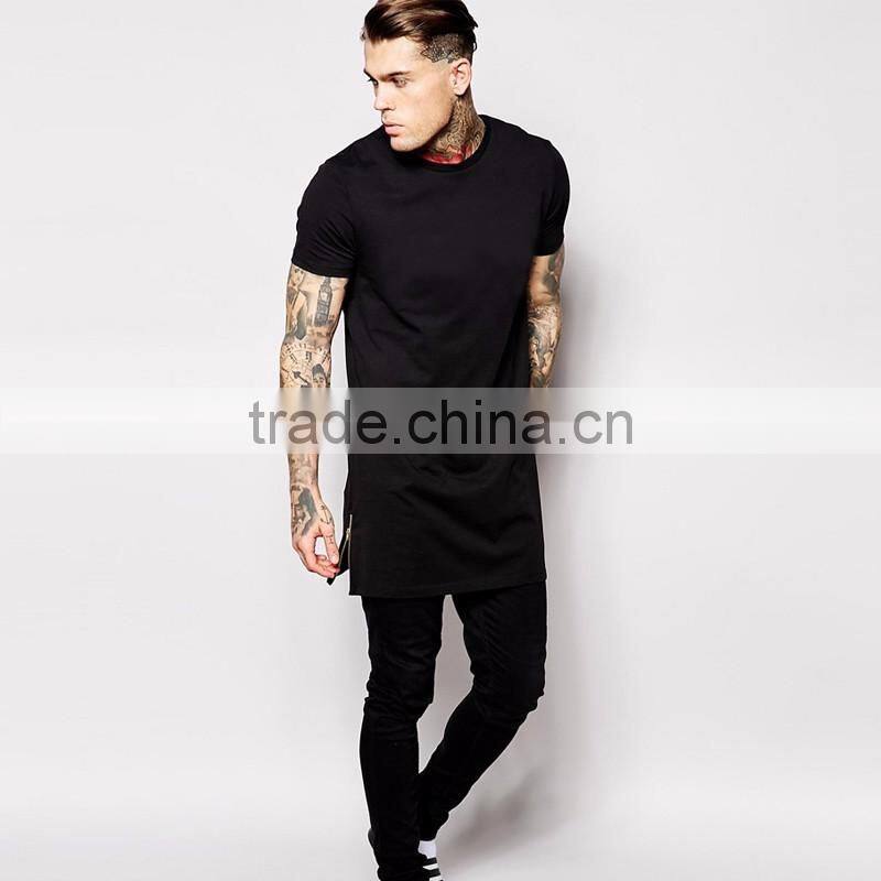 Men's longline t shirt printing custom wholesale china blank t shirt