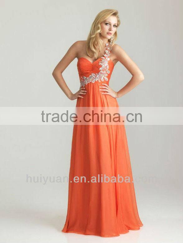 Newest v neck one shoulder ladies western long dress