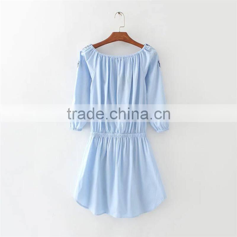 Maxnegio girl short off shoulder embroidered dress