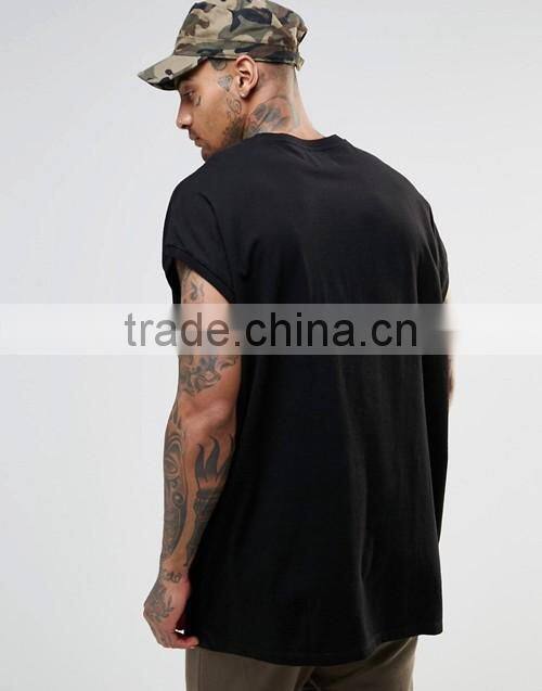 Fashion hip hop style street wear design oversized printing black t-shirt men custom