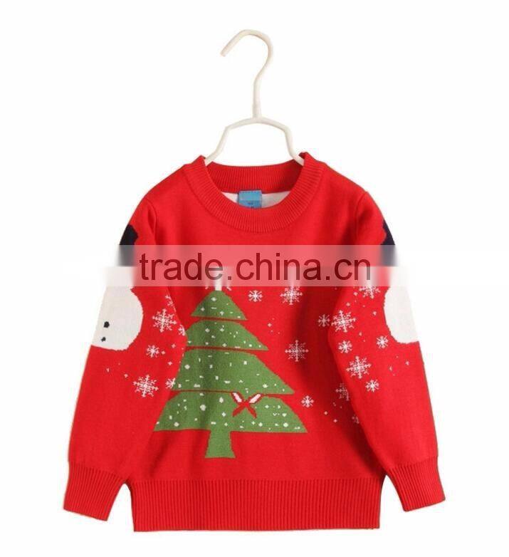 Christmas Knitting Sweater For Children Knitted Clothing Ribbing Neck Long Sleeve Knitwear Stock