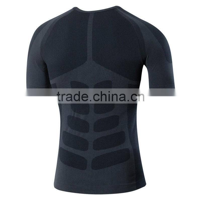 Men's Muscle Layer Sportwear Gym Training Short Sleeve Dry Fit Tshirt Running Shirt Sports Athletic Gym Wear Marathon T-Shirts