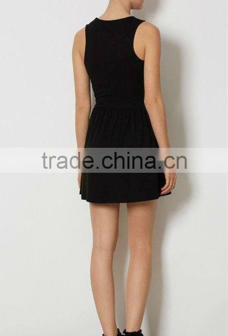 New Fashion Elegant Round Collar Bird Print Dress