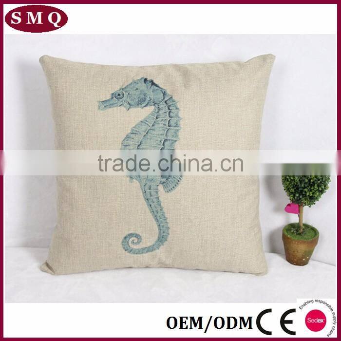 Europe popular ocean style simple cute natural true linen seat cushion