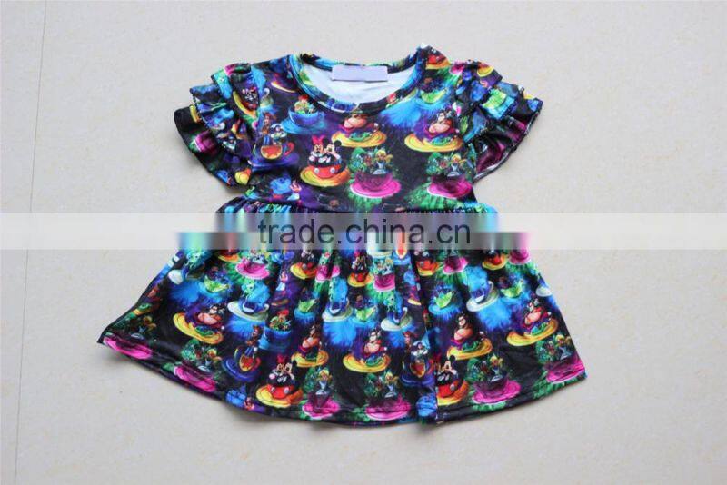 yawoo wholesale chlothing baby gown newborn clothes new print tunic shirts ruffle style child clothes