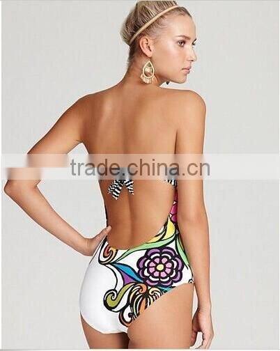 Printing digital printing piece swimsuit piece swimsuit triangle leakage back swimsuit