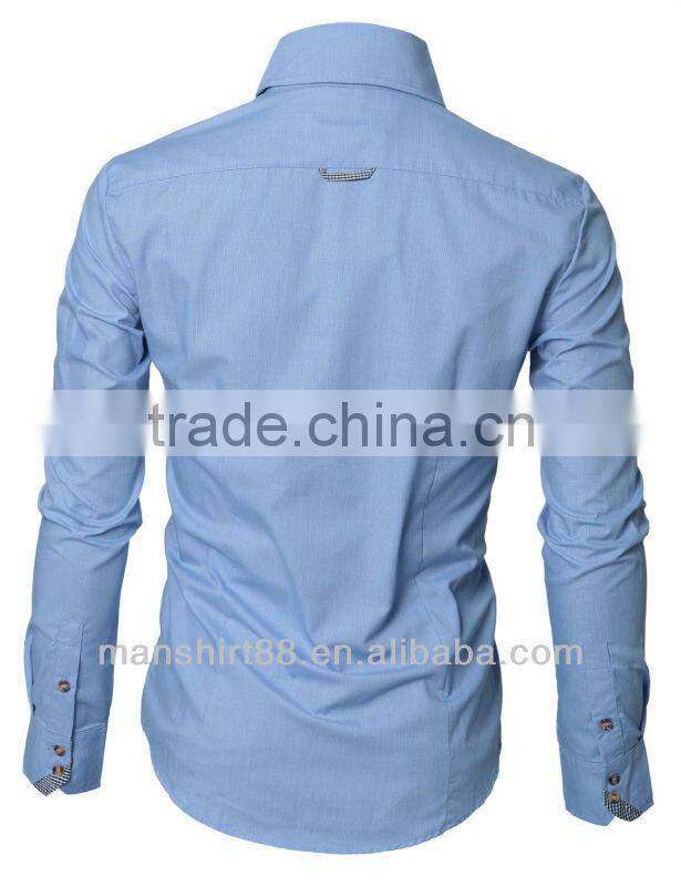 men's stylish model contrast collar slim fit casual camisas