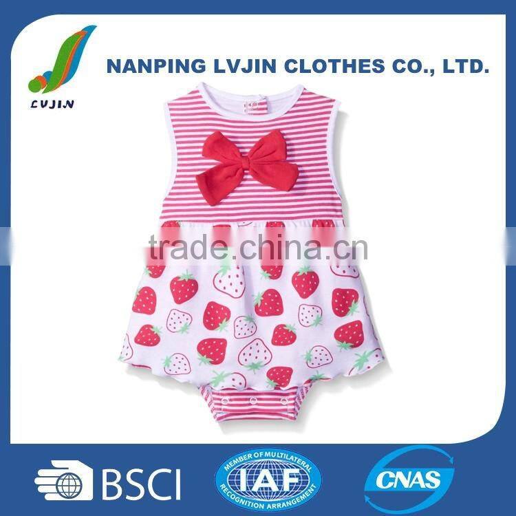 New Born Baby Girls Clothes100% Cotton Baby Girls' Sleeveless Sundress with Built-In Diaper Cover