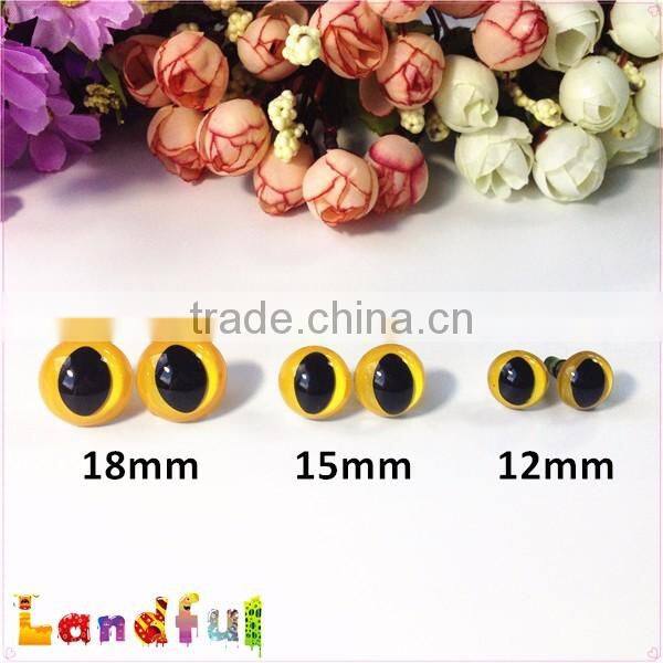 15mm Yellow Amigurumi Doll Plush Animal Toys Plastic Safety Cat Eyes