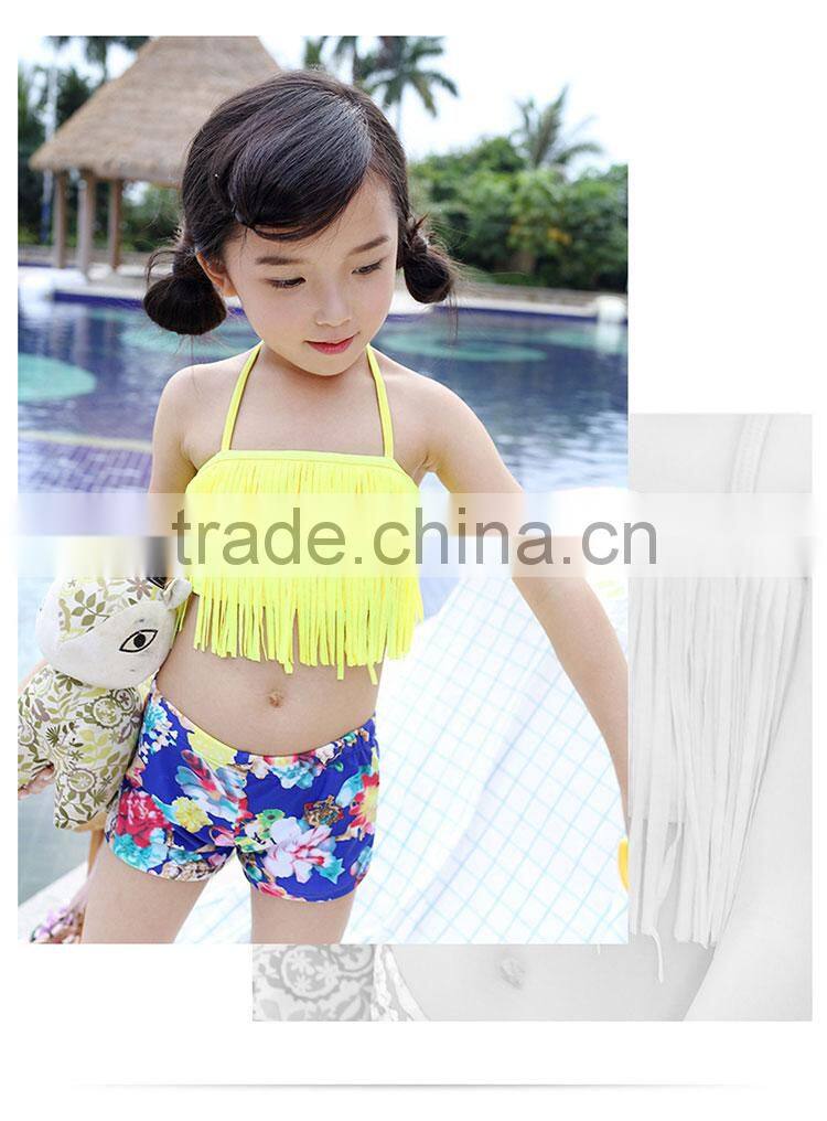 DC-YJM-0013 Latest flower cute pants children wholesale modeling swimwear