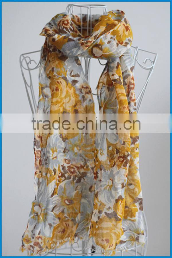 Japan hot selling lady's fashion floral printing neck scarf