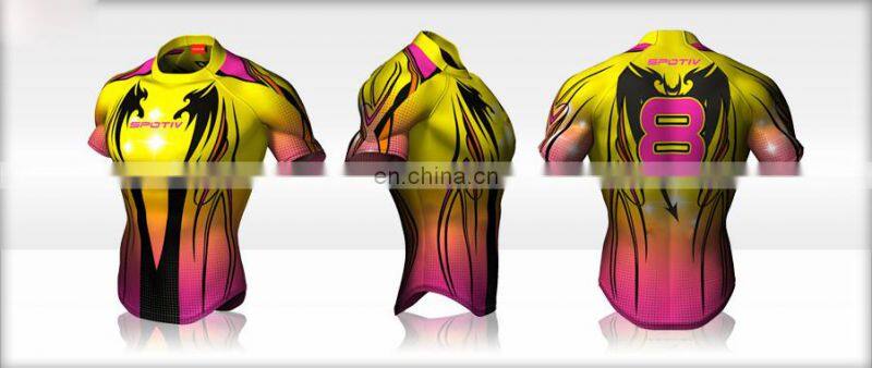 2016 breathable customized rugby jersey with high level sublimation