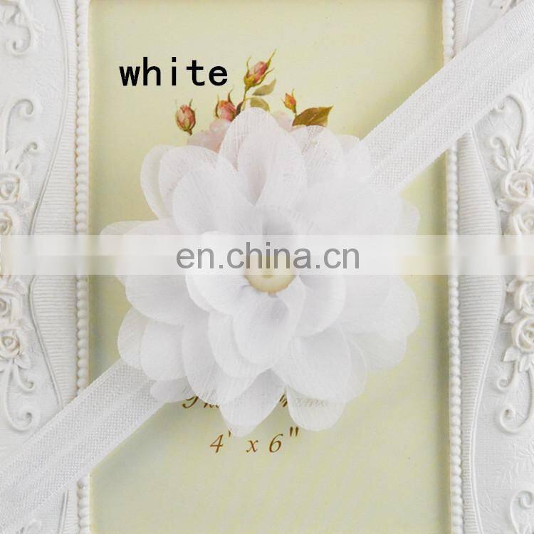 high quality children headdress draped Chiffon pearl hair band Girl headbands