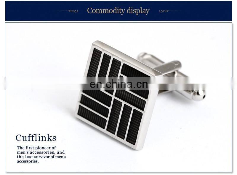 Simple Black Streak Shirt Men Cheap Cufflinks