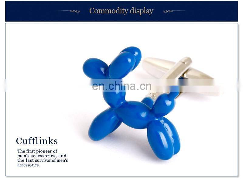 Lovely Blue Balloon Dog Men Shirt Novelty Cufflinks