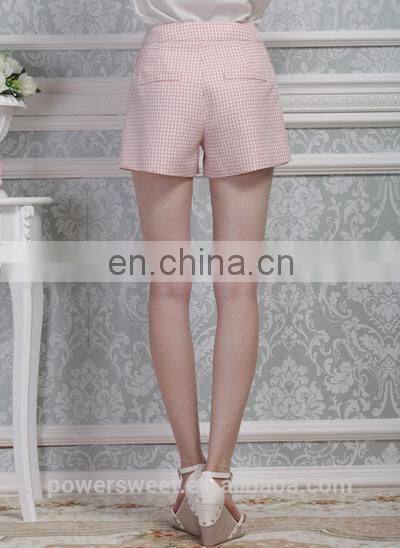 2014 Latest Deisgn Lady Plaid Shorts For Women