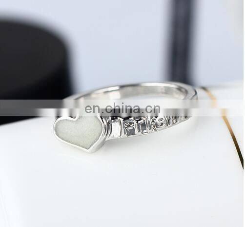 Best Frineds Heart Silver Glow in the Dark Jewelry Ring New