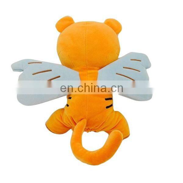 Kids educational toy plush animal tiger hand puppet with wings