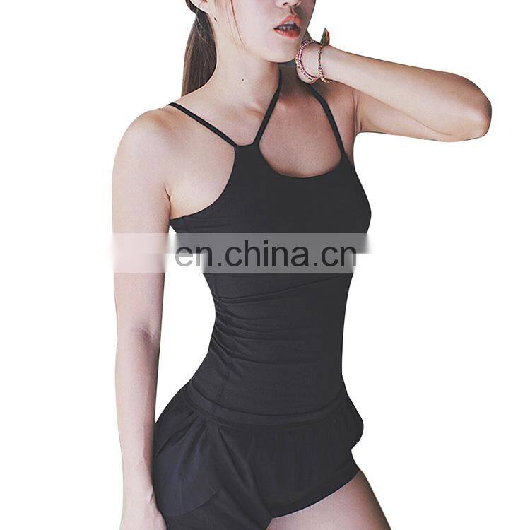 Dropshipping Girls Black Harness Sports Slimming Tank Top Factory