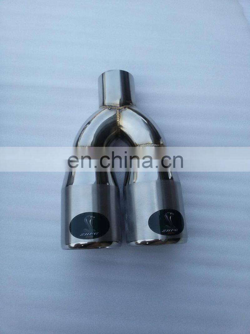 universal Fits Car Stainless Steel Chrome Round Exhaust Tail Muffler Tip Pipe