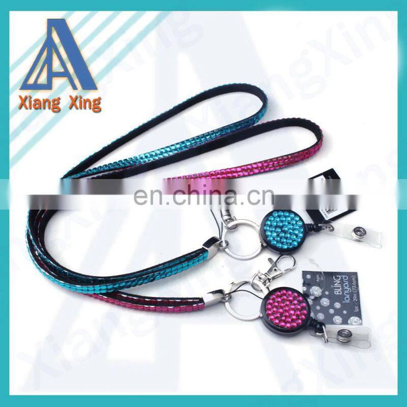 High Quality Rhinestone Strap Lanyard Neck ID Badge Key Card Badge Phone Holder