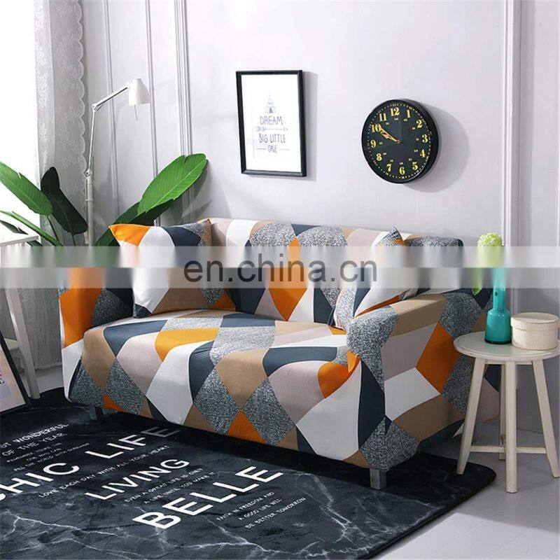 amazon hot sell designs full cover elastic sofa stretch spandex protective Elastic stretch corner sofa covers
