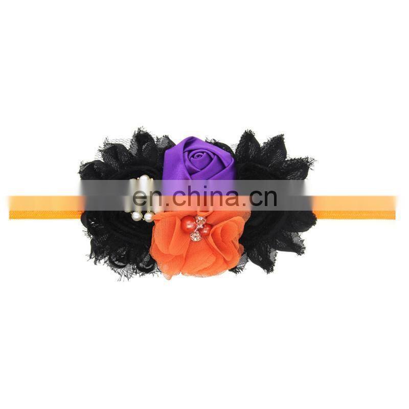 Baby Girls Flower Halloween Headband Costume Infant Child Crown headbands Hair bows Newborn Photo Prop