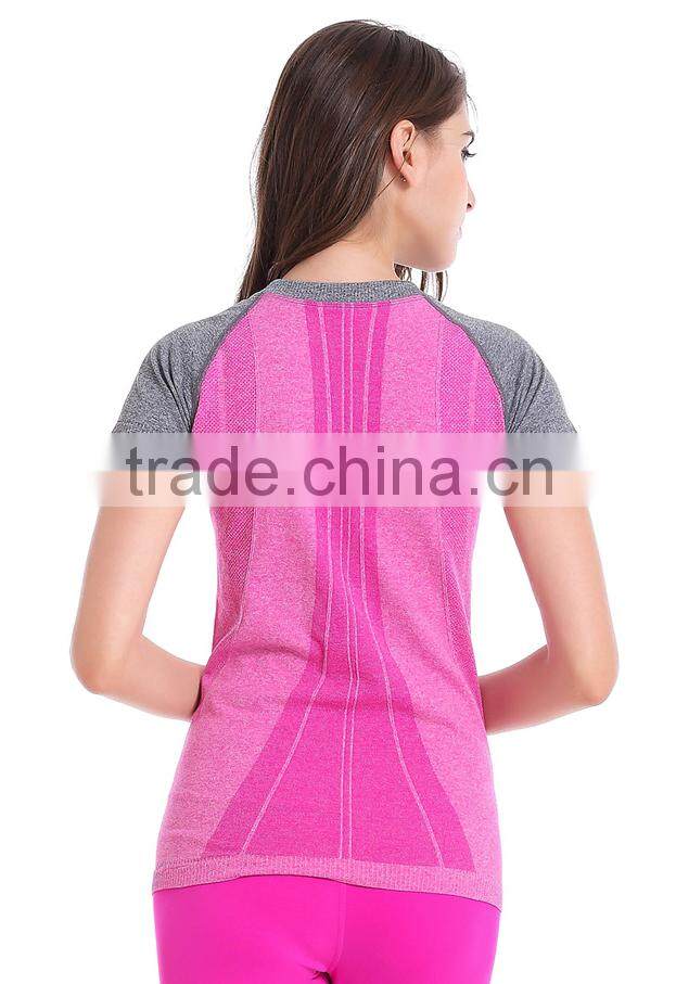 Factory price new women sports t shirts fitness and yoga bodysuit women sportswear