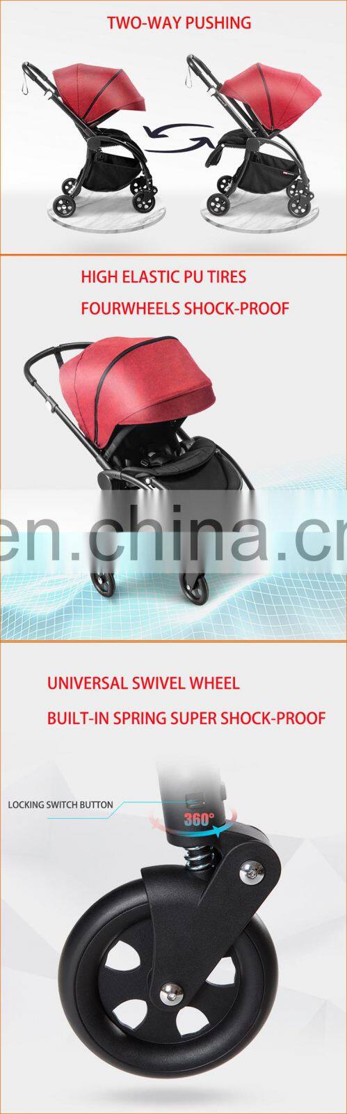 Luxury Easy Folding Baby Stroller 3 in 1 Reversible Seat Stroller Baby