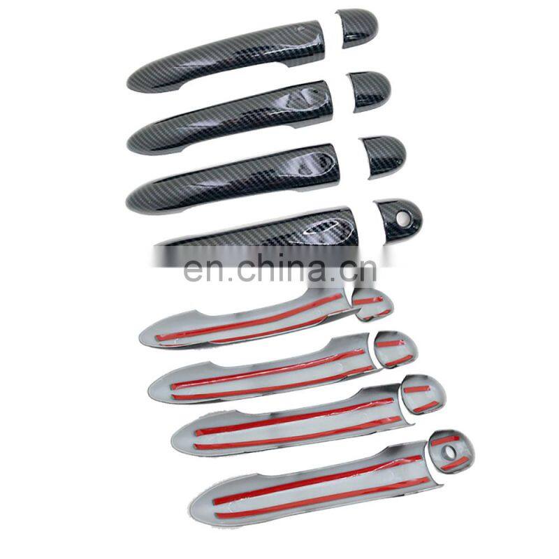 for Lada XRAY AvtoVAZ 2015 2016 2017 2018 2019 4 PCS Carbon Fiber Door Handle Cover Catch Trim Set Car Cap Styling Accessories