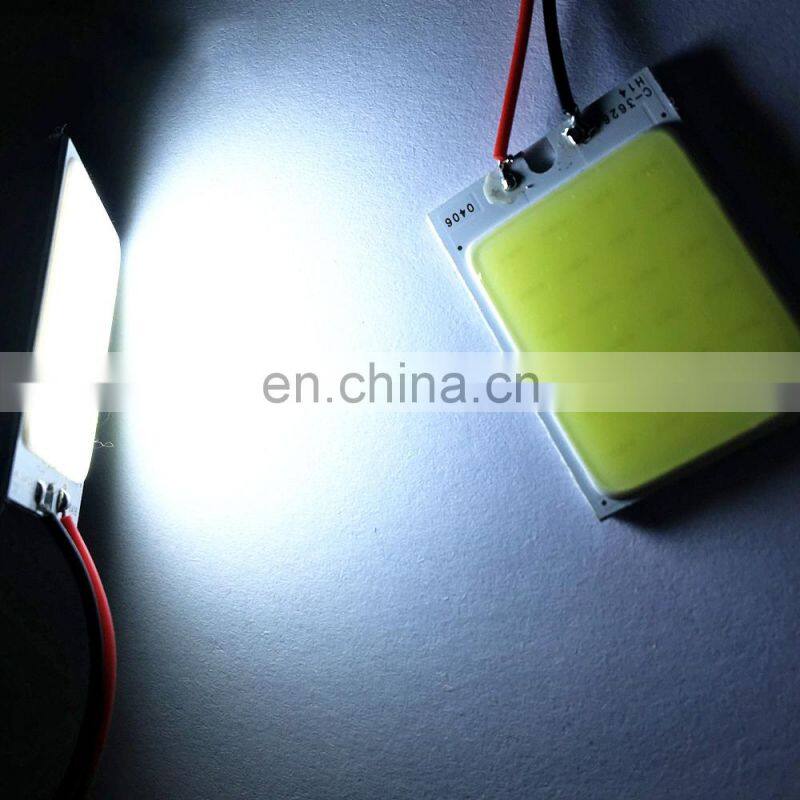 1Pcs White T10 24 Smd Cob Led Panel Car Auto Interior Reading Map Lamp Bulb Light Dome Festoon BA9S 3Adapter DC 12v