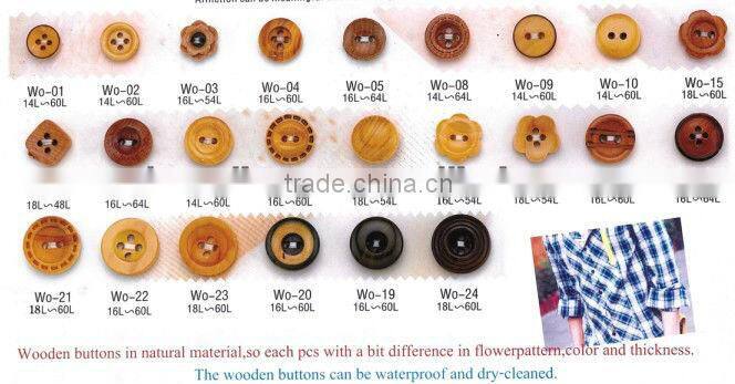 2holes high end real wooden button