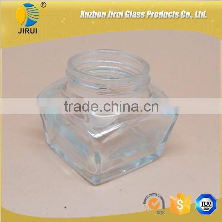 clear glass cosmetic cream jar