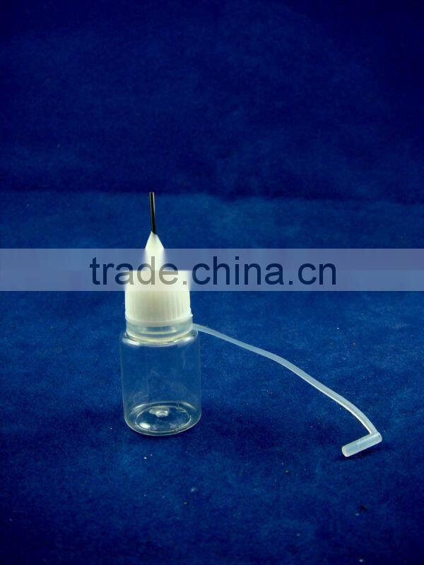 e-liquid e cigarette needle bottle 5ml,pet/pe 5ml needle bottle with rubber