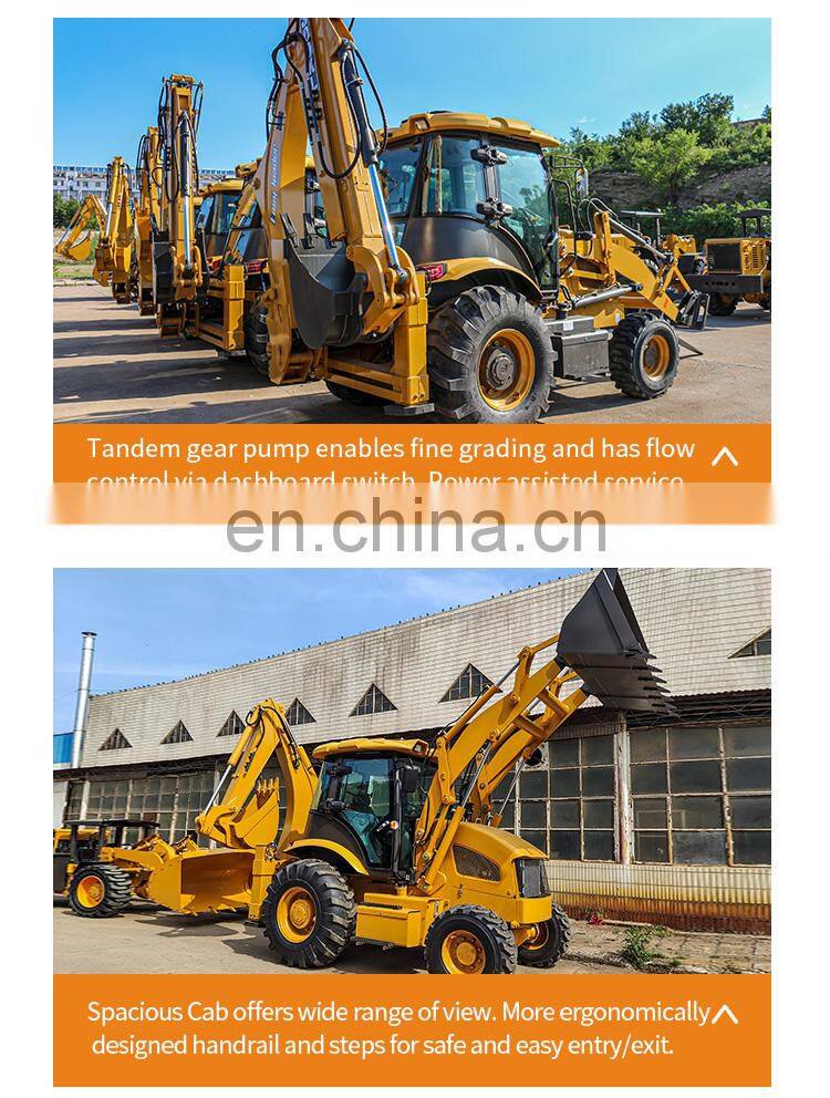 Good Performance Multifunction all terrain 388 4x4 backhoe excavator loader, powerful loader backhoe