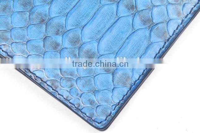 High Quality Turquoise color Unisex Genuine Real Python Skin leather Short Wallet for Women