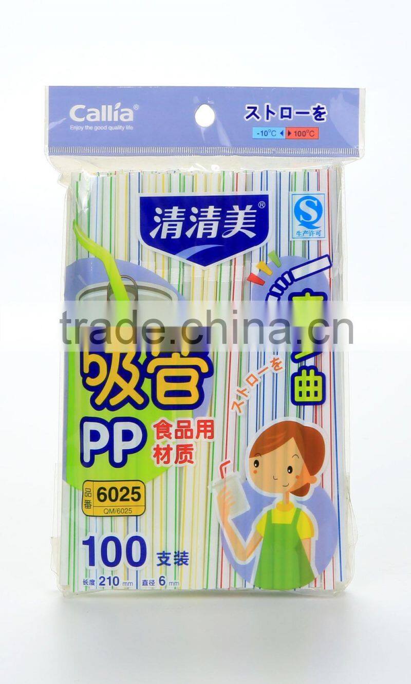 Disposable colorful plastic flexible drinking straw with hot selling and high quality