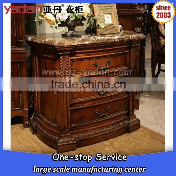 luxury Palace bedroom night stand telephone night table with drawer handles made in China furniture