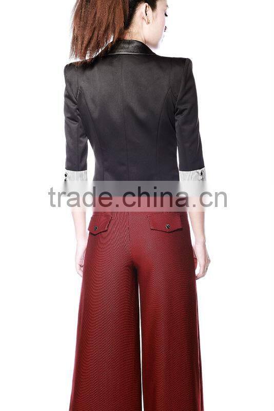 Black slim suit for women