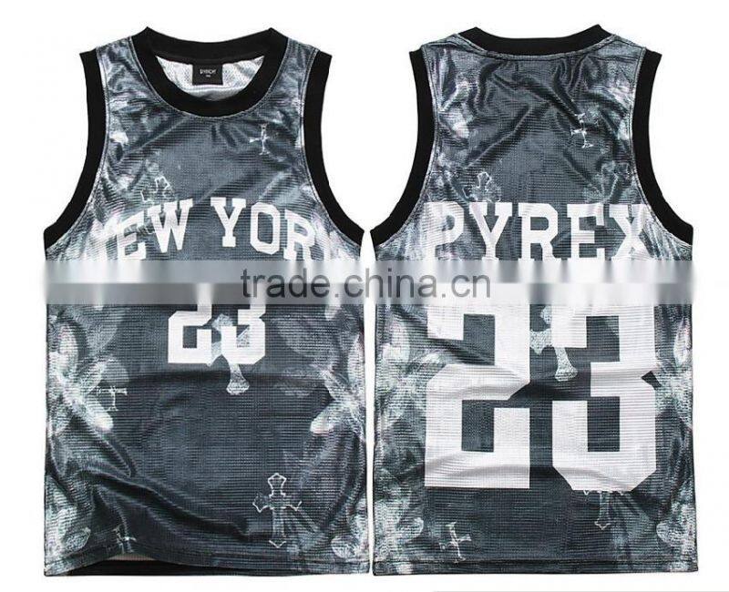 Wholesale breathable sublimated fashion basketball jersey basketball vest