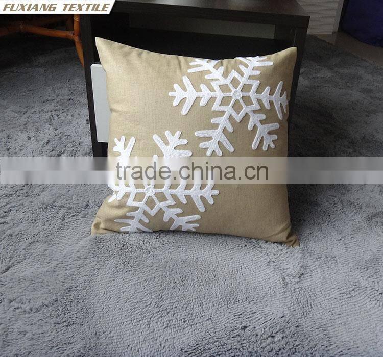 Christmas cushion with applique Snow Christmas pillow
