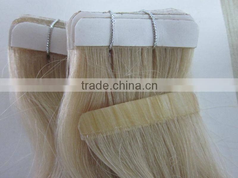 18" remy straight skin hair tape hair extensions tape weft PU weaving remy human hair pu skin weft