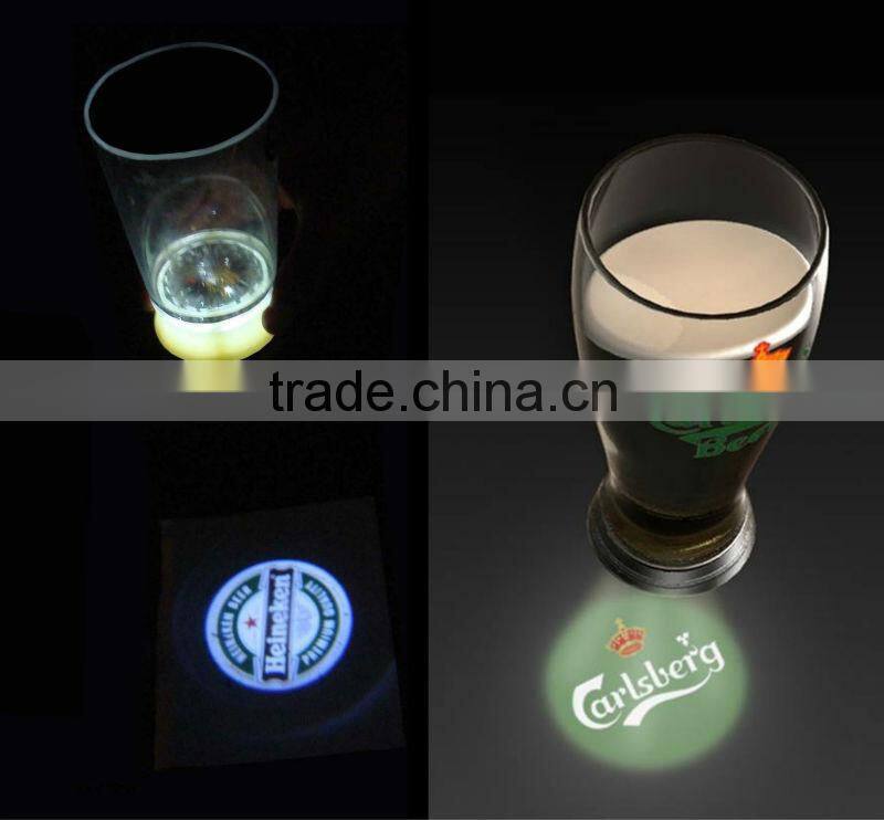 led flashing cup glasses with projection logo